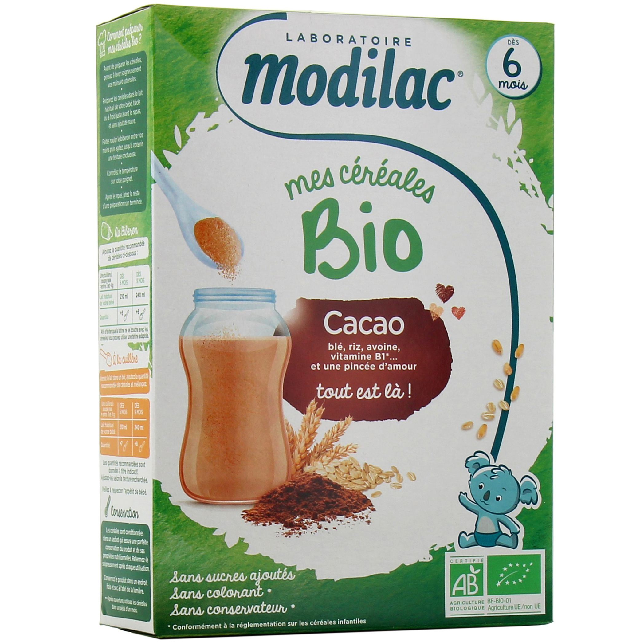Modilac Céréales Bio Riz Carottes 250 g pas cher