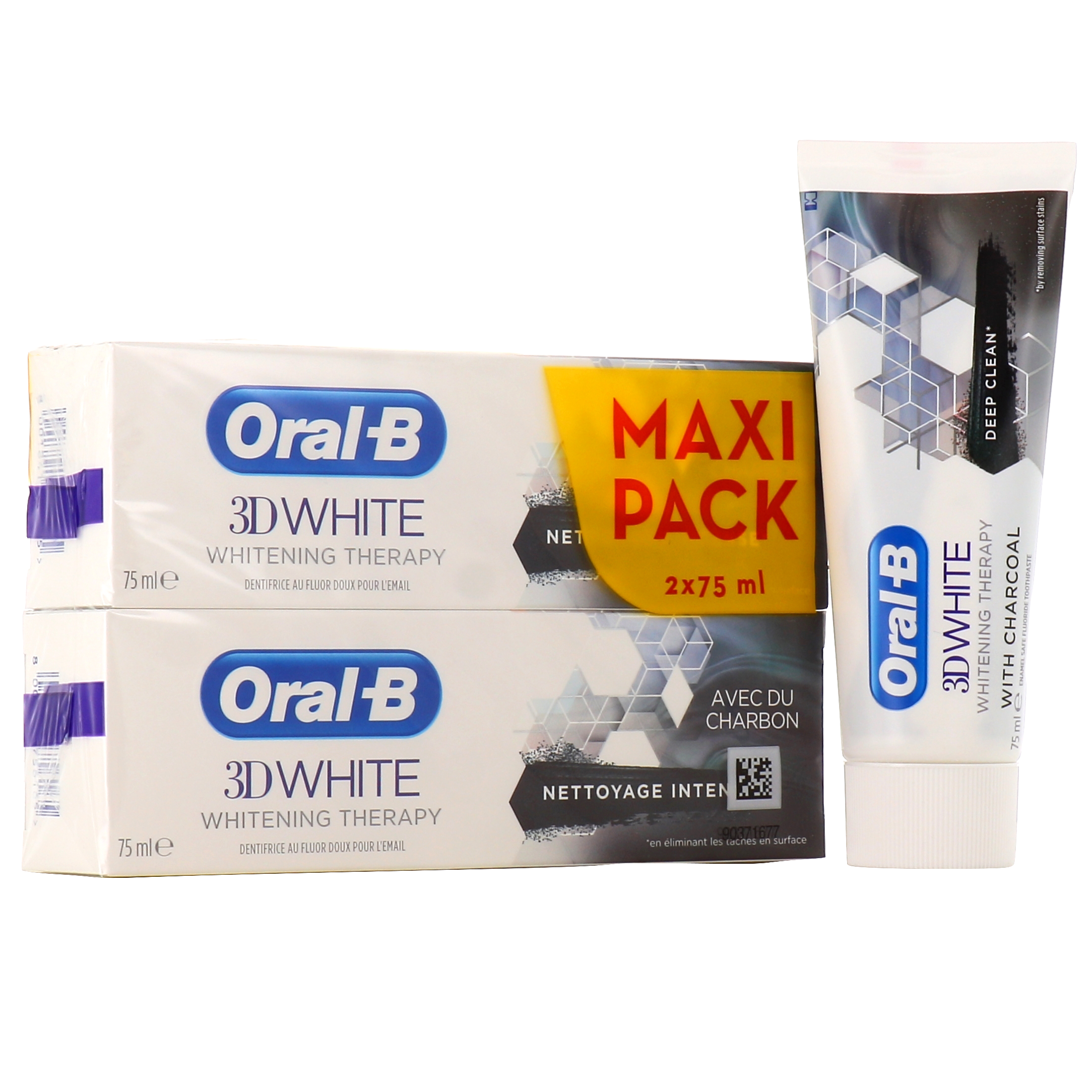 Brosses à dents au charbon Oral-B Thérapie blanchissante, souple 1