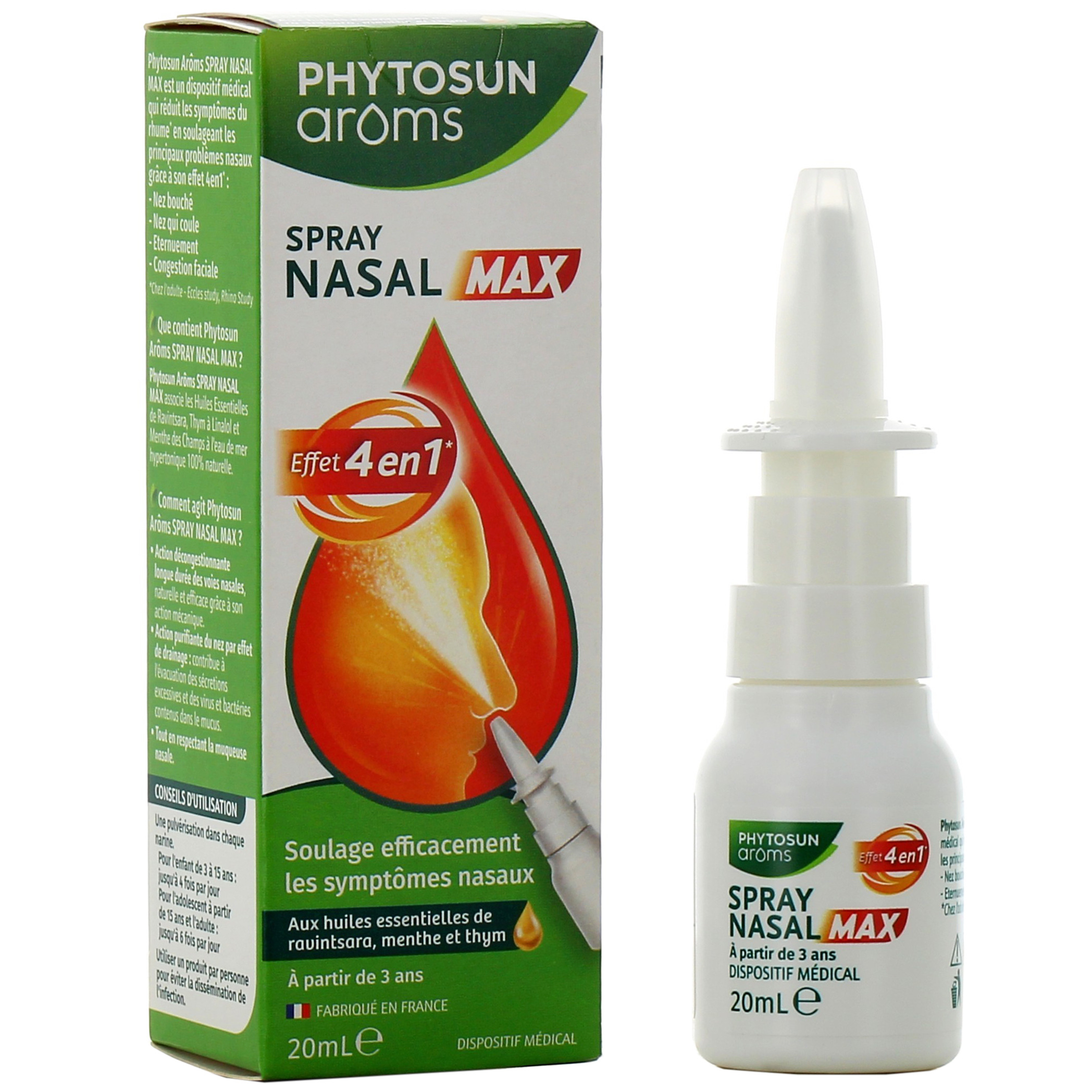 Spray Nasal Lavage HYPERTONIQUE PHYTOSUN AROMS Pharmacie Veau