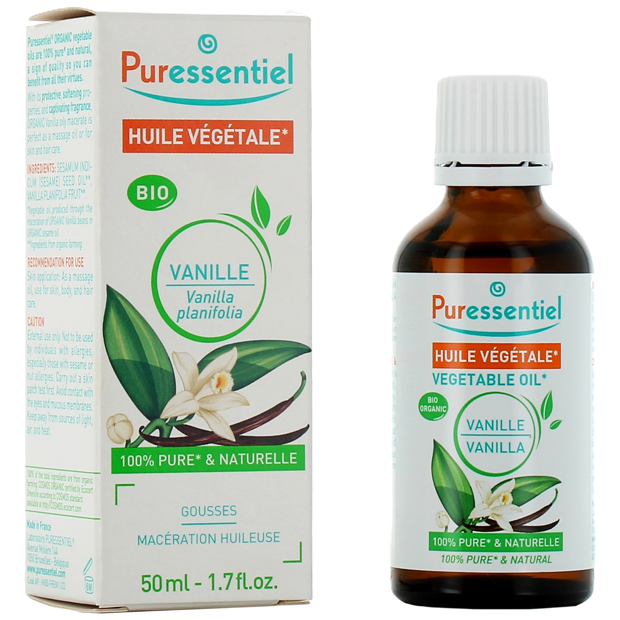 Puressentiel huile végétale vanille bio - Soin et massage