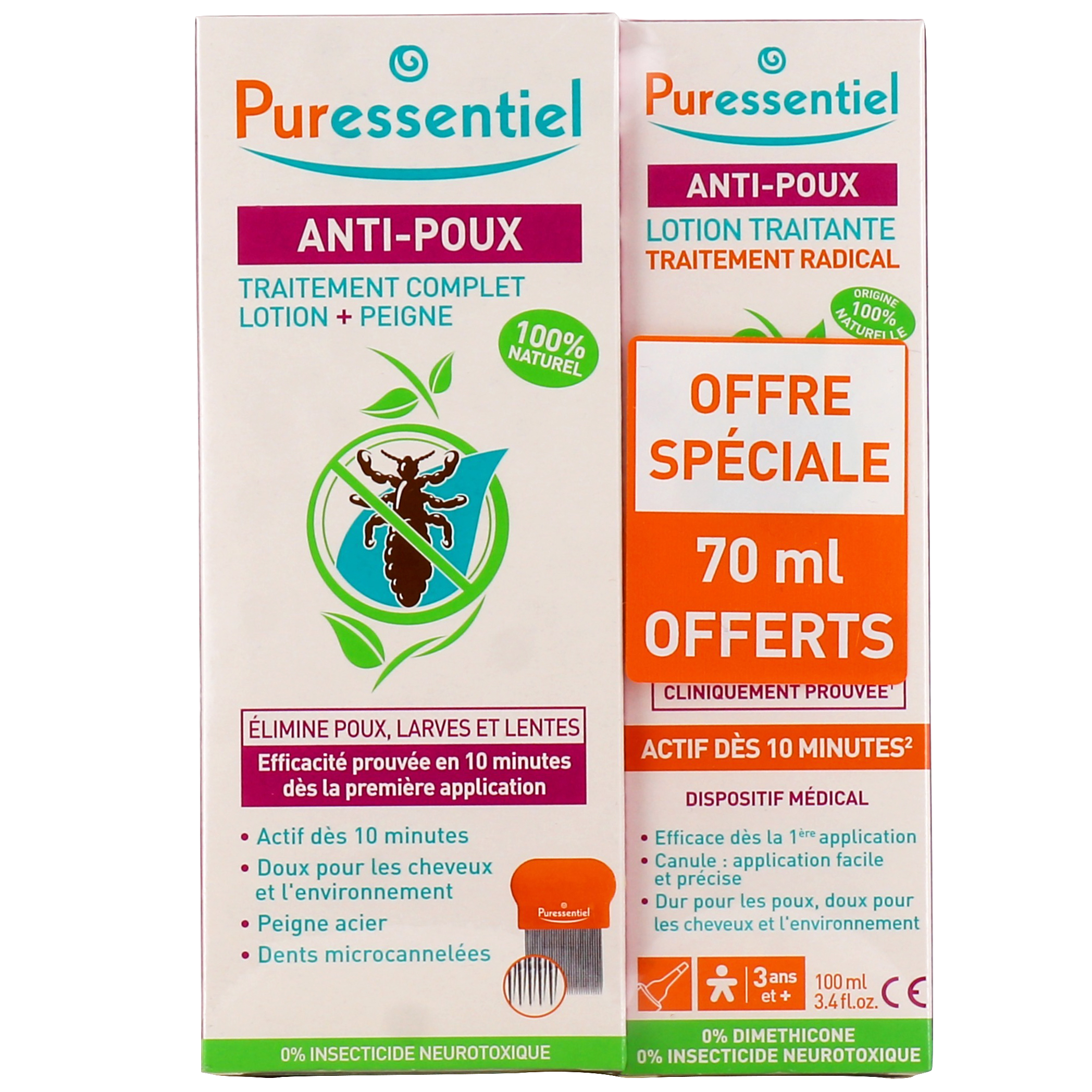PURESSENTIEL ANTI-POUX Traitement complet lotion 100% Naturel 100 ml -  Pharma-Médicaments.com