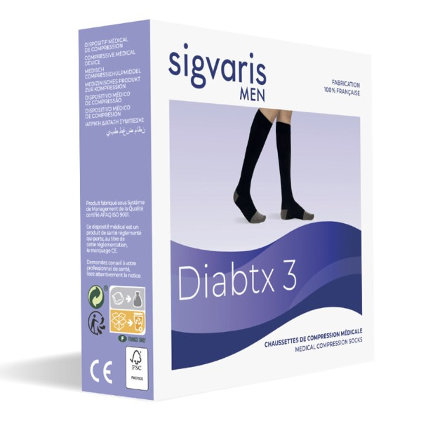 Sigvaris Diabtx3 chaussettes de contention classe 3 - Pied diabétique