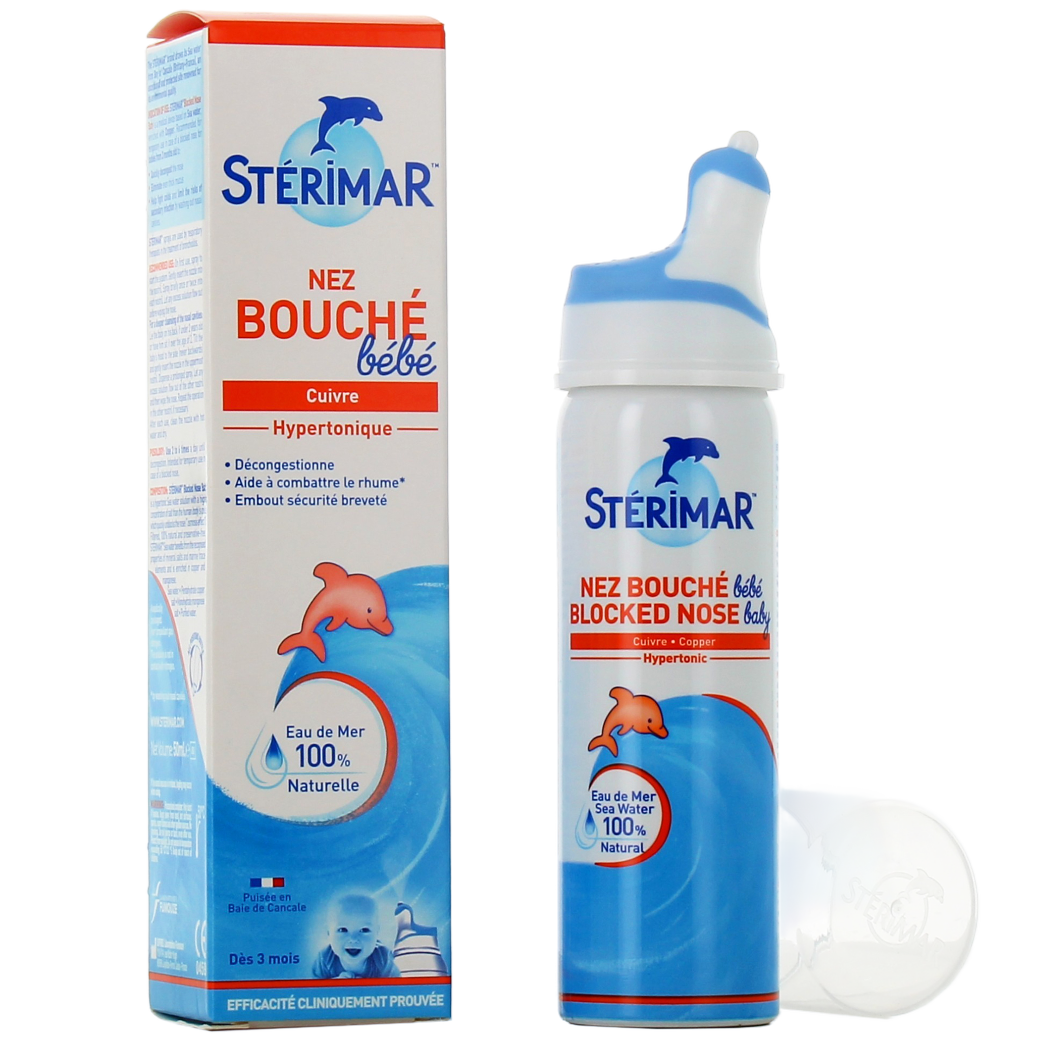 Sterimar Nez Bouché Bébé Spray nasal hypertonique au cuivre