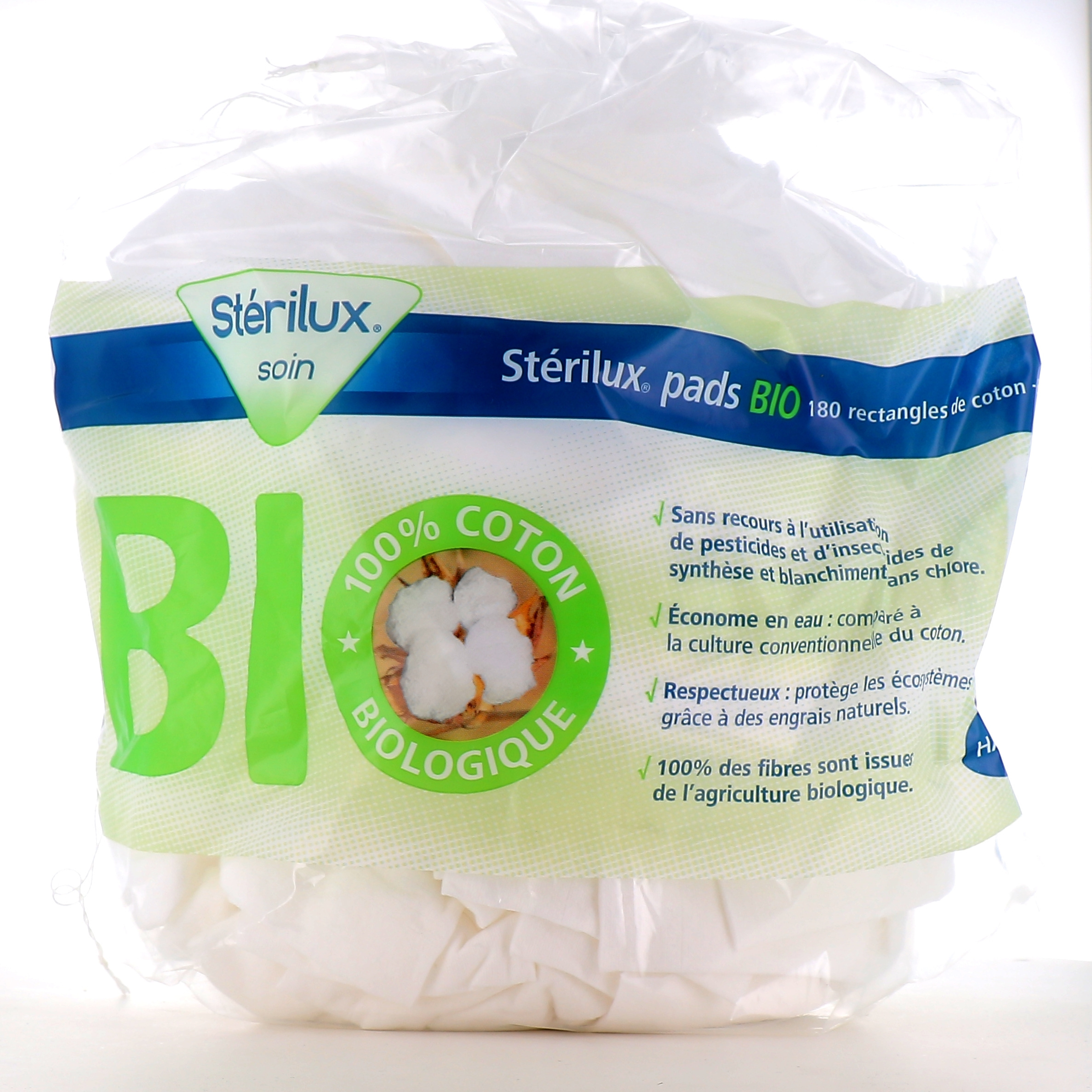 Stériluxpads bio - Rectangles de coton - Pharmacie des Drakkars