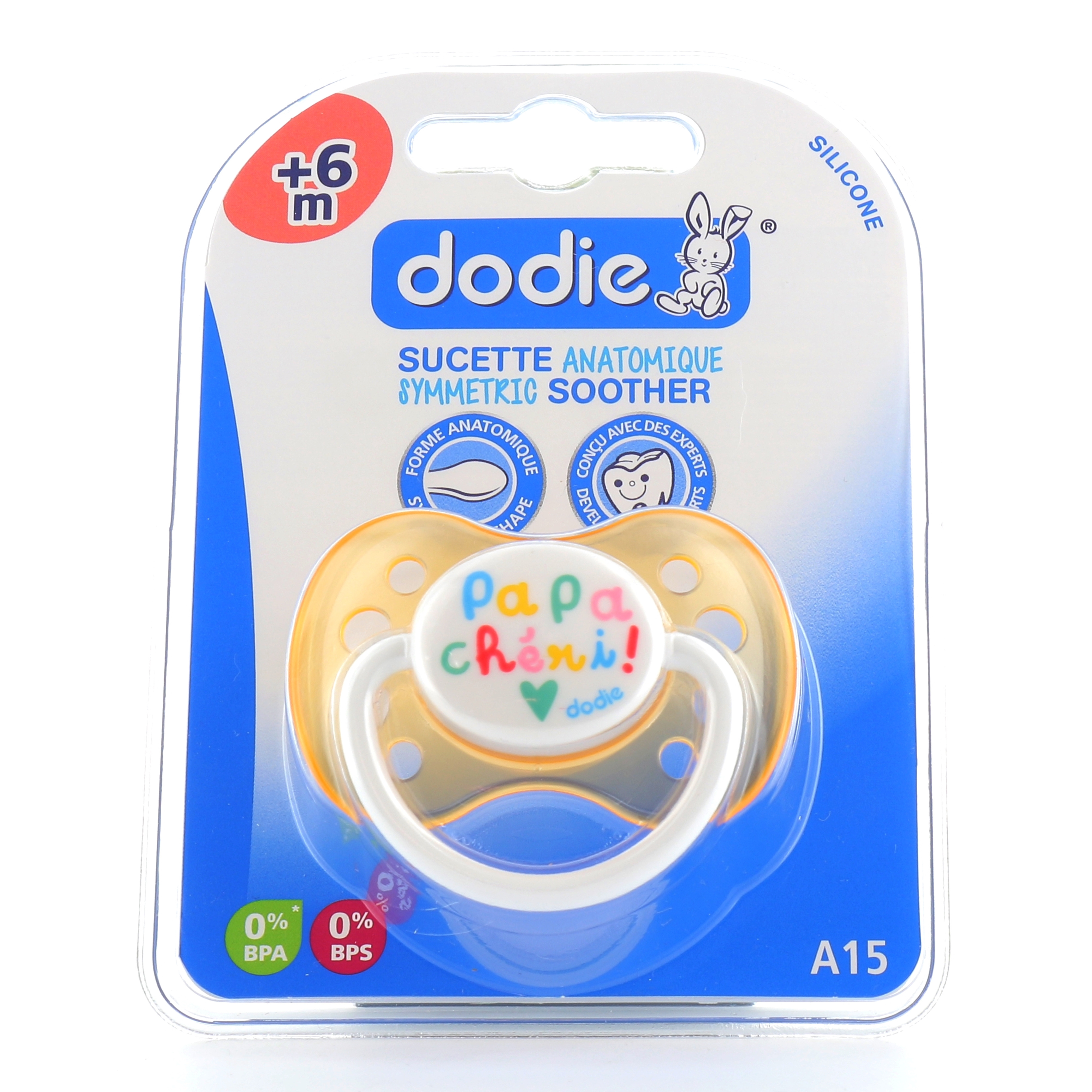 Dodie sucette anatomique silicone 0-6mois gars A95 - 83616 
