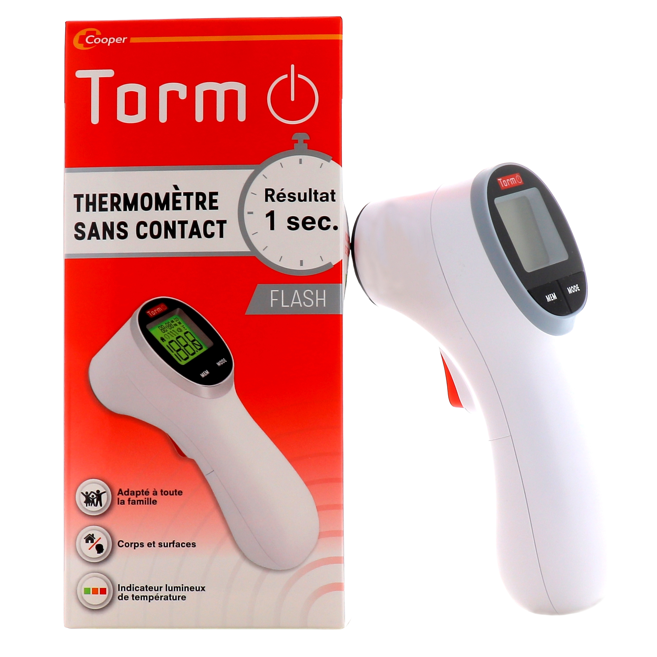 Thermomètre frontal flash sans contact - Medical-Thiry