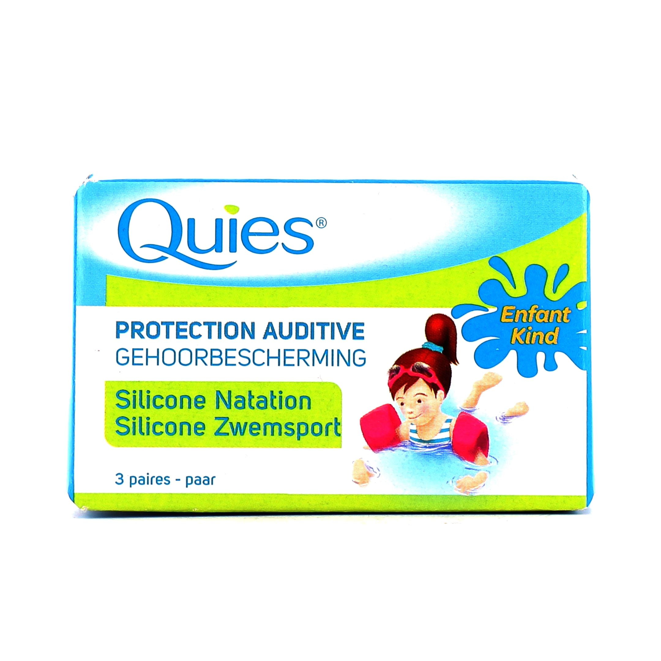 Quies Protections auditives silicone pour natation - Bouchon anti eau