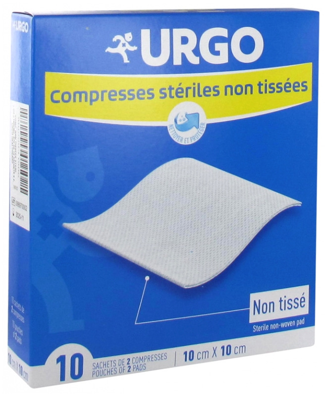  Urgo Compresses Stériles Non Tissé 10 x 10cm 10