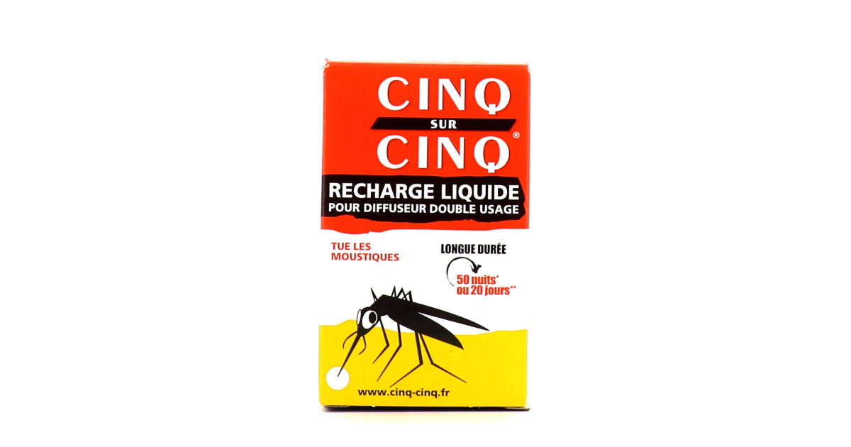 CINQ SUR CINQ Diffuseur anti-moustique double usage 1 diffuseur double  usage & 1 recharge liquide de 50 nuits & 4 recharges plaquettes de 8 heures.