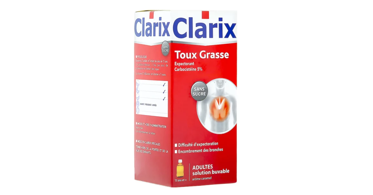 Clarix sirop adulte expectorant toux grasse 250ml