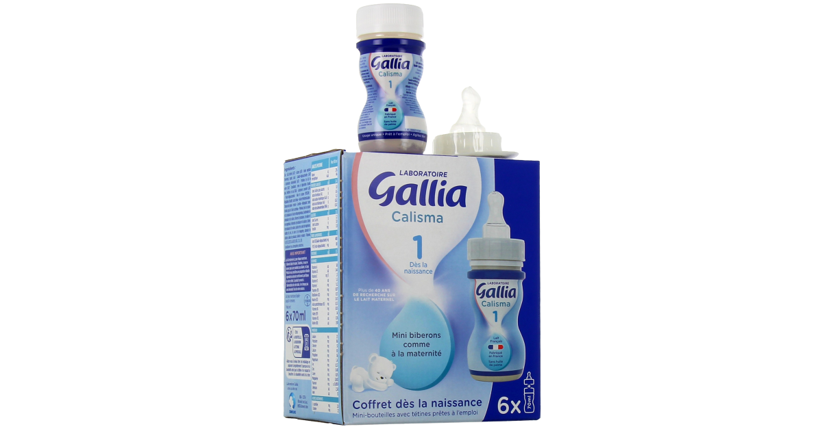 Lait bébé liquide 2ème âge Calisma GALLIA : les 4 bouteilles de
