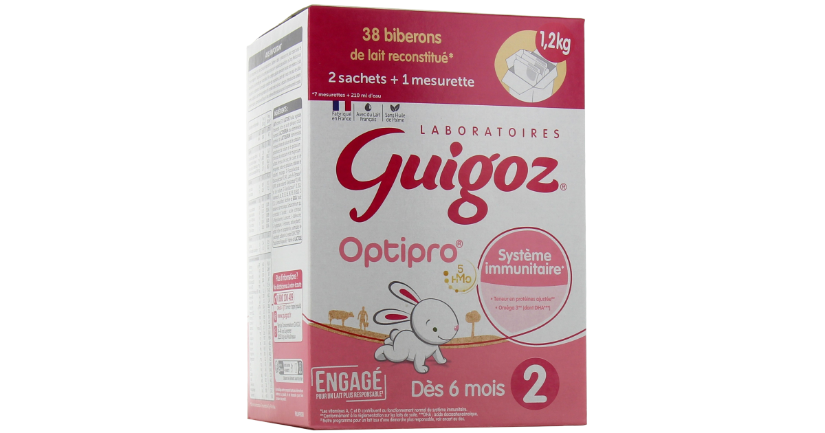 Guigoz optipro lait 2ème âge - 6dès 6 mois pour une alimentation