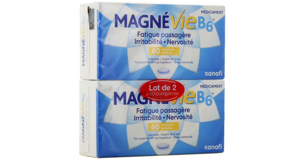 MAGNEVIE B6 MAGNESIUM LOT DE 2 BOITES SANOFI