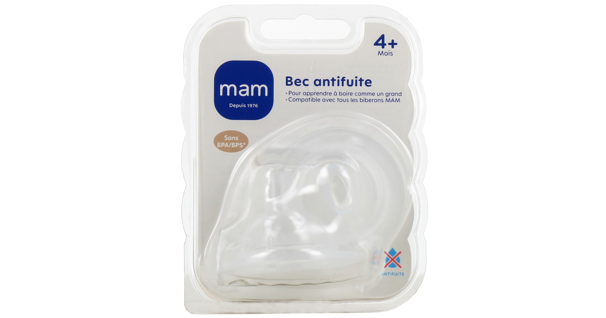 MAM Biberon Easy Start Anti-Colique 0-6 mois 130 ml Blanc - Tétine débit 0