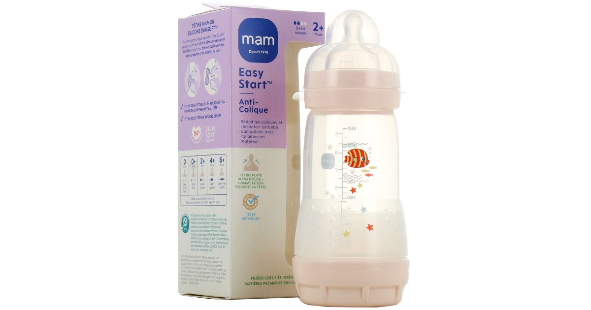 MAM - Biberon Easy Start mat, anti-coliques, 320 ml, à partir de