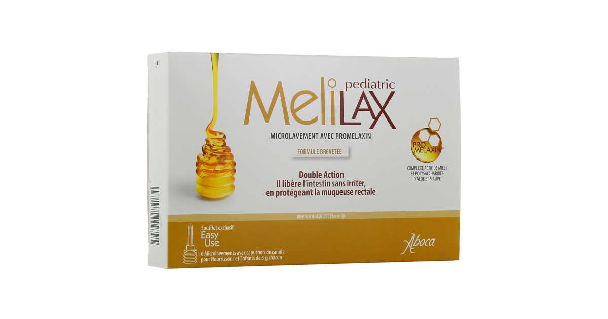 ABOCA - MELILAX Adulte - Microlavement avec Promelaxin - 6 microlavements  de 10G
