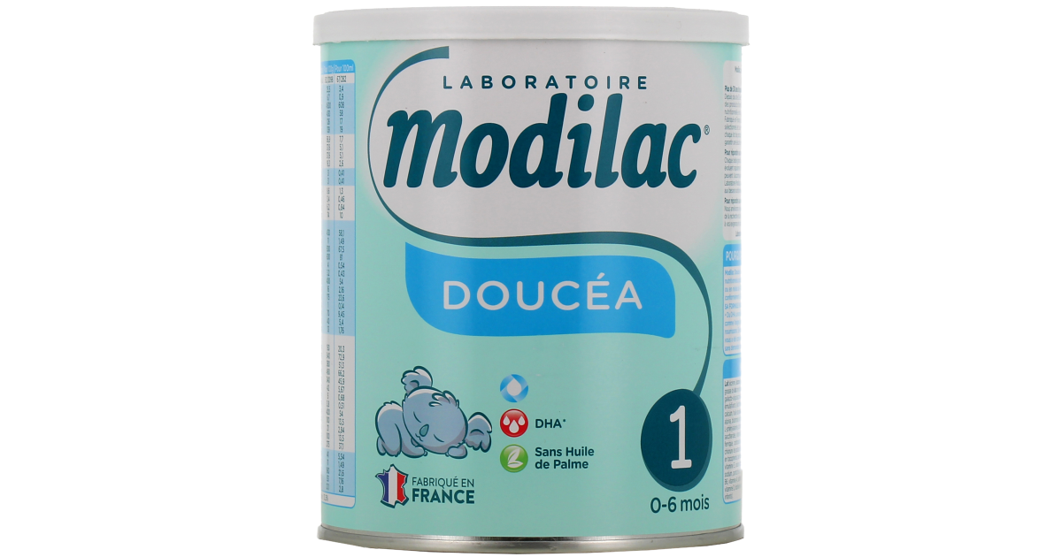 Modilac - Lait Infantile en Poudre Doucéa Lf+1 - Riche en DHA - Convient en  Relais de l'Allaitement Maternel - Fabriqué en France, Sans Huile de Palme  - 1er Age, De 0