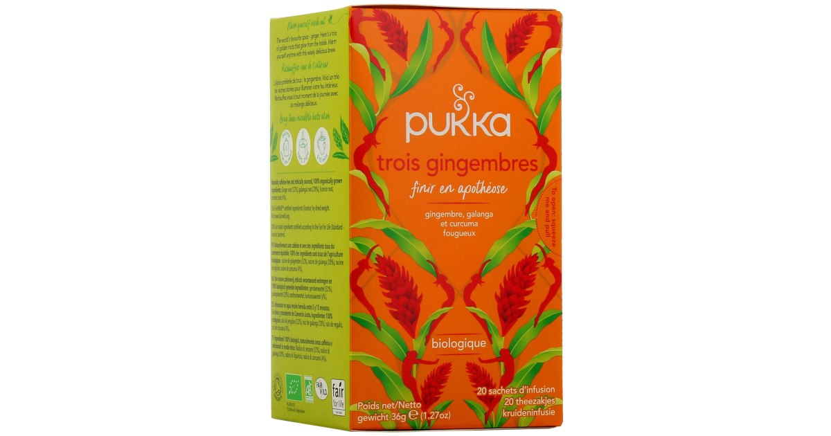 Pukka Thé aux trois gingembres bio 20 sachets (36g) acheter à prix réduit