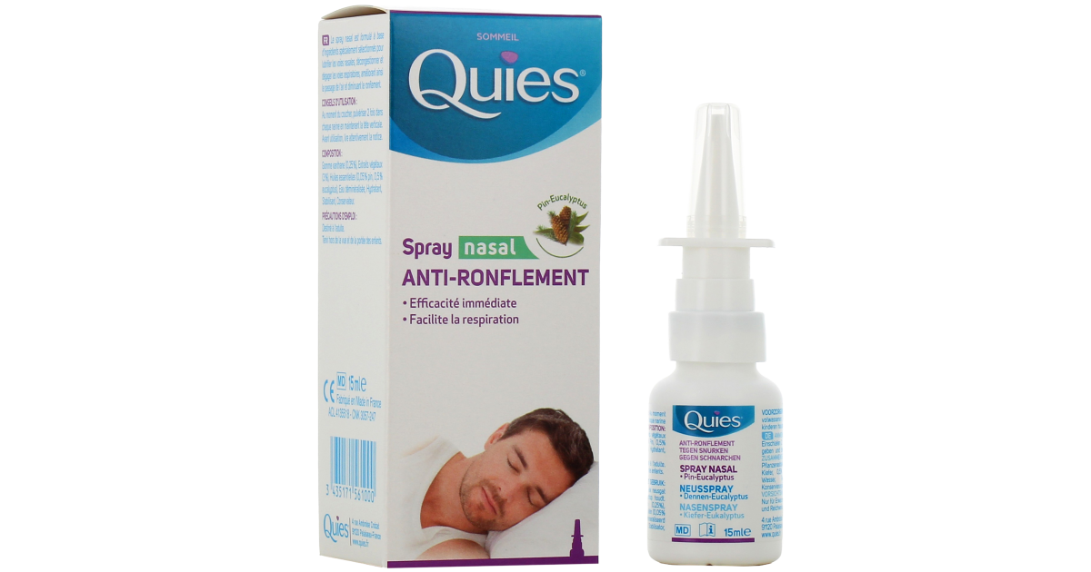 Quies Anti-Ronflement Spray Nasal 15 ml : : Bébé et Puériculture