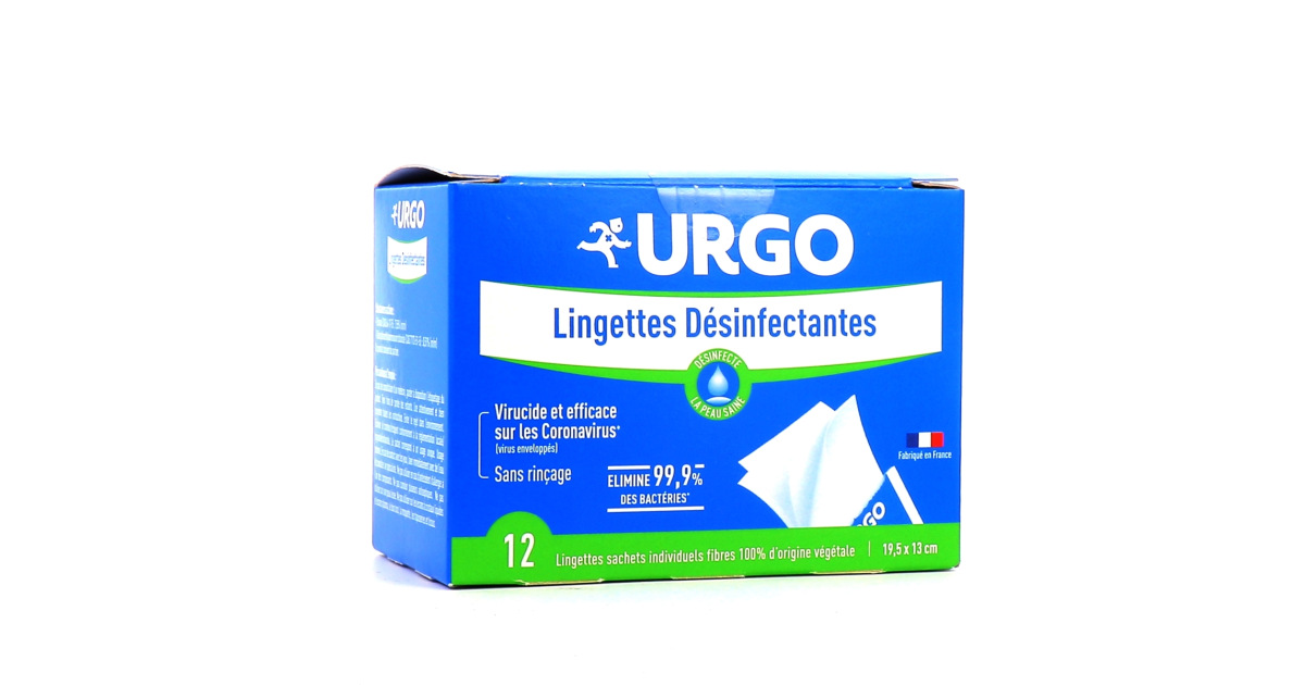 Lingettes désinfectantes Urgo - 12 sachets individuels