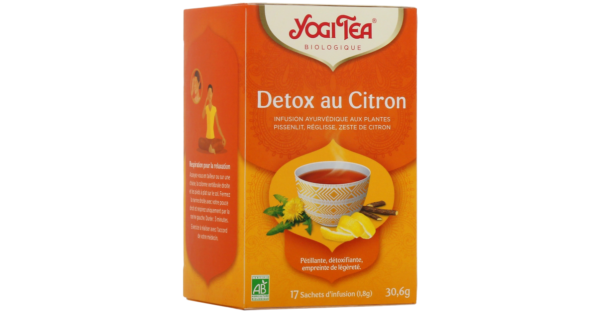 Yogi Tea detox thé citron vert 17 pcs