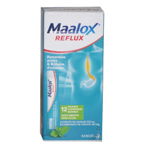 Maalox Reflux suspension buvable Menthe sans sucre 12