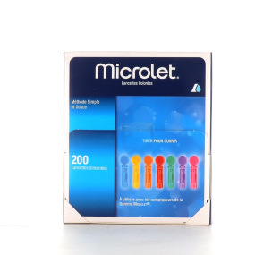 Ascensia Lancettes Colorées pour Autopiqueur Microlet x200