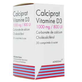 Calciprat Vitamine D3 1000mg - 30 comprimés à sucer
