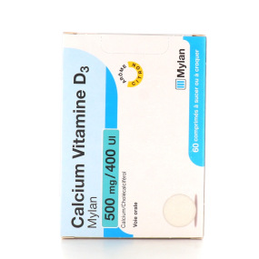 Calcium Vitamine D3 500 mg/400 UI Mylan