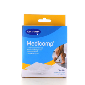Hartmann Medicomp Compresses Non-Tissé Stériles 7,5 x 7,5 cm
