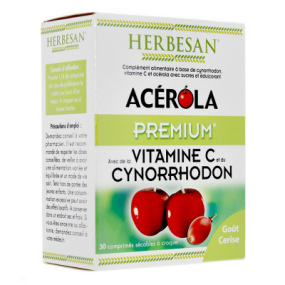 Herbesan - Acérola premium vitamine c 500 - 30 comprimés