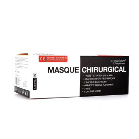 Orgakiddy Masque chirurgical jetable noir