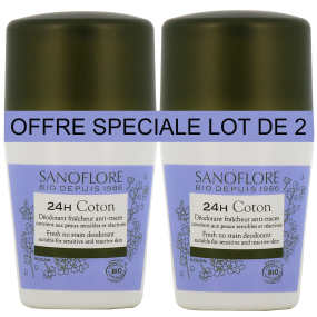 Sanoflore Déodorant Fraicheur Bio Anti-traces 24h Coton