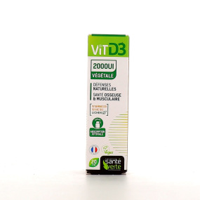 Santé Verte Vitamine D3 Végétale 2000 UI