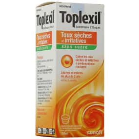 Toplexil Sirop Toux Sèche et Irritative Sans Sucres ou Caramel 150ml