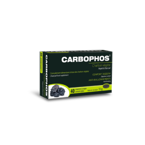 Tradiphar Carbophos Charbon végétal 40 comprimés à croquer