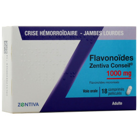 Flavonoïdes 1000 mg Zentiva Crise hémorroïdaire - Jambes Lourdes