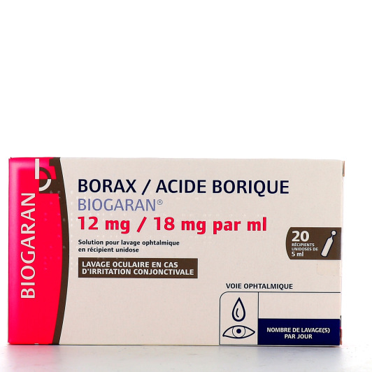 Borax / Acide Borique Biogaran - 12mg/18mg par ml