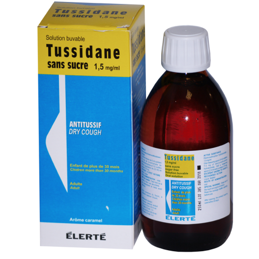 tussidane antitussif sans sucre 1 5ml 250 ml