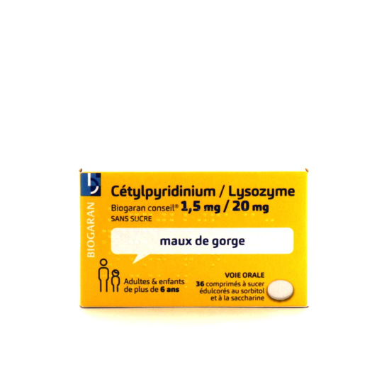 Cétylpyridinium/Lysozyme 1,5 mg/20 mg Sans Sucre