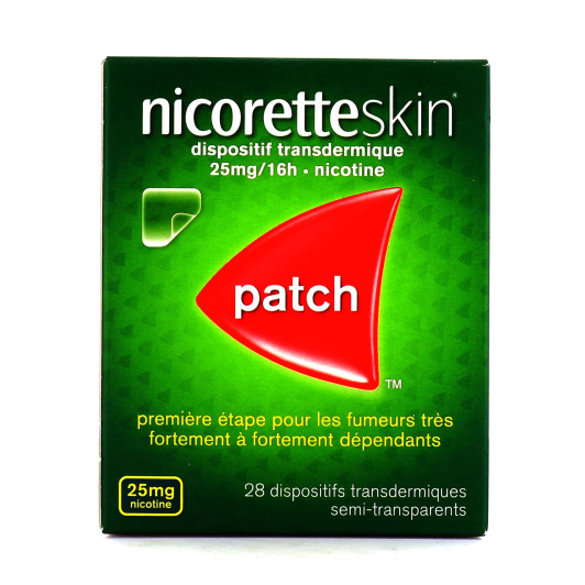 Nicoretteskin 25mg/16h nicotine patchs transdermiques