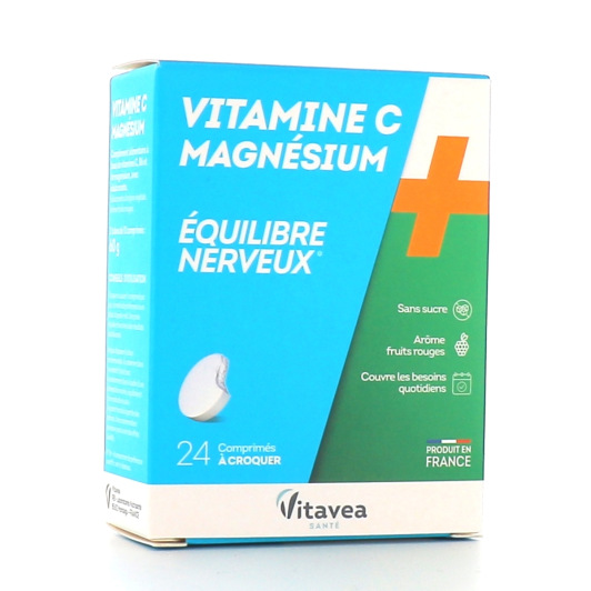 Vitavea Équilibre Nerveux Vitamine C Magnésium 24 Comprimés