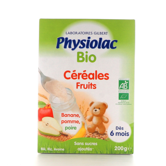 Physiolac Bio Céréales Fruits 200g