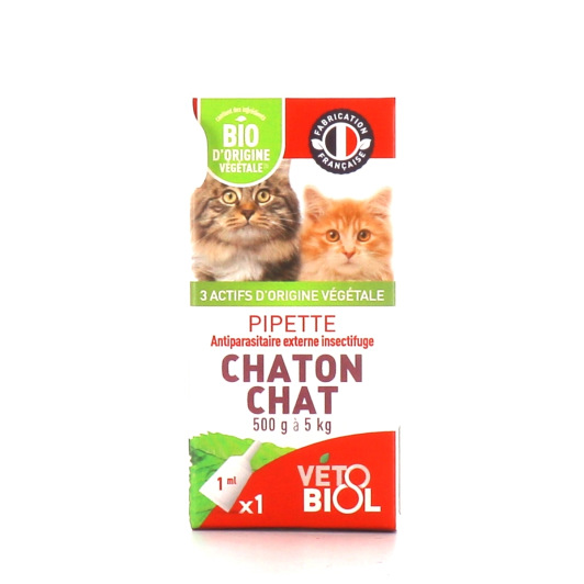 Vétobiol Antiparasitaire Pipettes Chaton / Chat