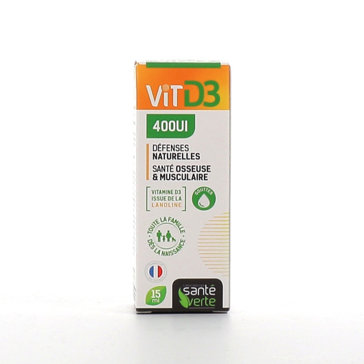 Santé Verte Vitamine D3 400UI Défenses naturelles 15 ml