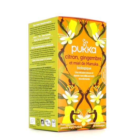Pukka Infusion Citron Gingembre Miel de Manuka Bio