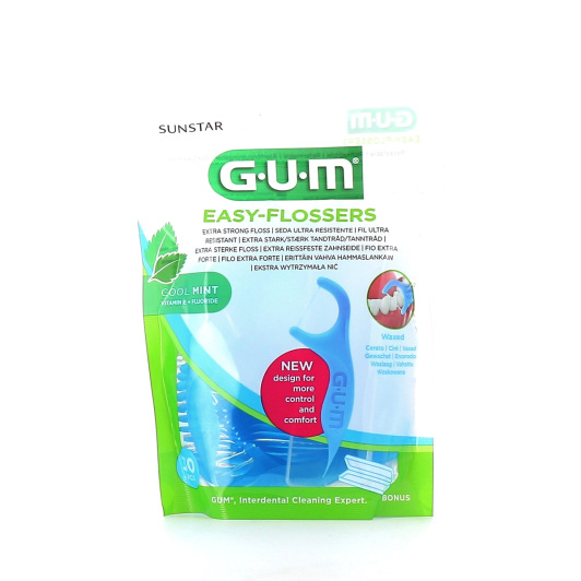 Gum Easy Flossers Fil dentaire étui de transport inclus x30