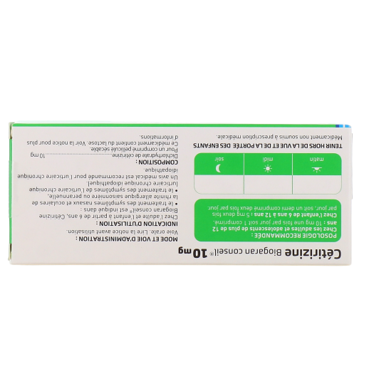 Cétirizine 10 mg - Rhinite Allergique, Urticaire