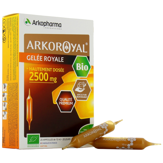 Arkoroyal Gelée royale Bio 2500 mg 20 ampoules
