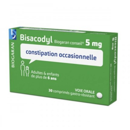 Bisacodyl 5 mg Biogaran 30 comprimés